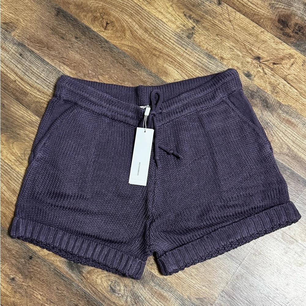 525 America Vintage Violet Sweater Knit Lounge Shorts | Drawstring | Size S - Picture 2 of 8